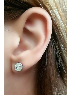 Ose Shop Zirkon taş detaylı italyan tasarımı gümüş lüks küpe