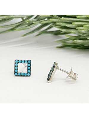 Ose Shop Turkuaz taşlı gümüş küpe