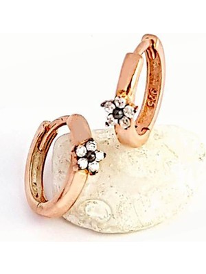 Ose Shop Çiçek Figürlü gümüş bayan halka küpe