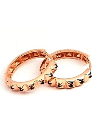 Ose Shop oniks taşlı gümüş rose halka küpe