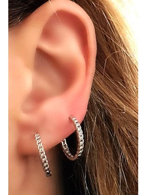 Ose Shop Gümüş şarnel halka küpe 1.5 cm çap