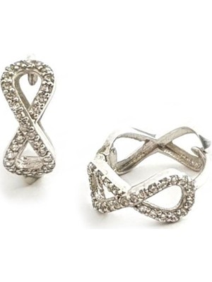 Ose Shop Sonsuzluk figürlü gümüş halka küpe