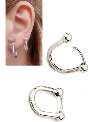 Ose Shop İtalyan 925 ayar gümüş üzerine altın kaplama trend toplu oval halka küpe