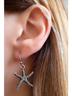 Ose Shop Markazit taşlı gümüş deniz yıldızı küpe