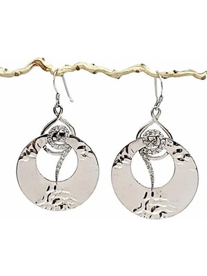 Ose Shop Zirkon Taşlı İtalyan Tasarımı Gümüş Bayan Küpe