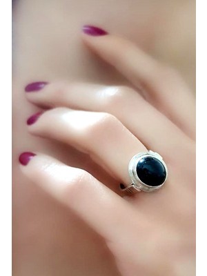 Ose Shop Oniks taşlı gümüş el işi yüzük