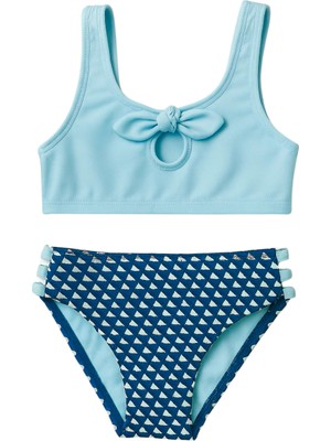 Kız Çocuk Seageo Desenli Bikini Takımı Mavi