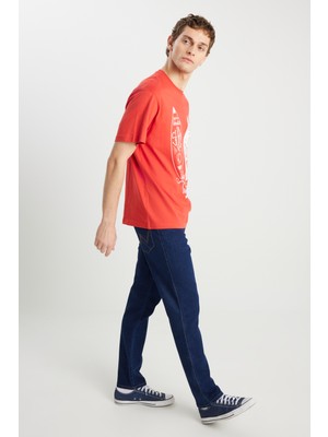 Texas Slim Fit Dar Kesim Normal Bel Dar Paça Koyu Mavi Pamuklu Esnek Jean Denim Pantolon