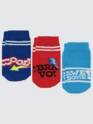 Civil Boys Erkek Çocuk 3'lü Patik Çorap 2-12 Yaş Mavi