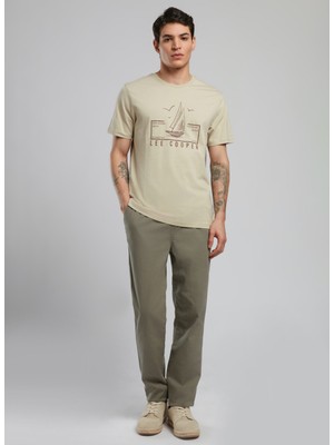 Lee Cooper Yuvarlak Yaka Bej Erkek T-Shirt 252 Lcm 242038 Mark Bej