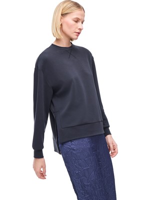 Elkes Siyah Renk Rahat Kalıp Yuvarlak Yaka Düşük Kollu Eşofman