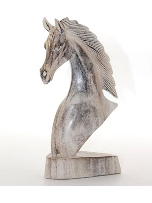 Ahşap At Büstü 25  cm