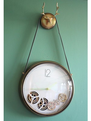 Çarklı Geyikli Duvar Saati