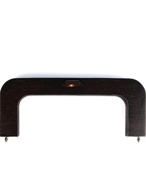 20 cm Ahşap Çanta Bursu Çevirmeli Aksesuarlı Acı Kahverengi