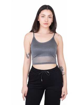 Looksense Kadın Simli Astarlı Crop 04007