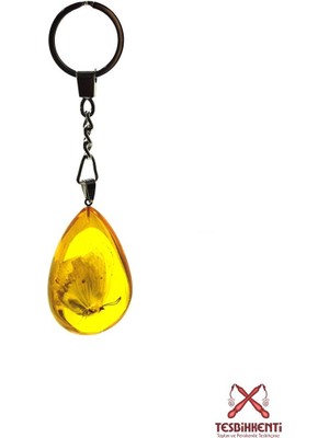 Tesbihkenti Beyaz Kelek Fosilli Anahtarlık