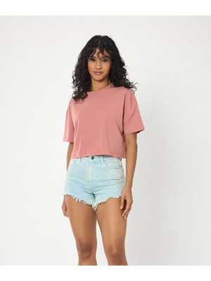 Oversize Kadın Crop Tişört – %100 Pamuk, Yüksek Kaliteli Süprem Kumaş