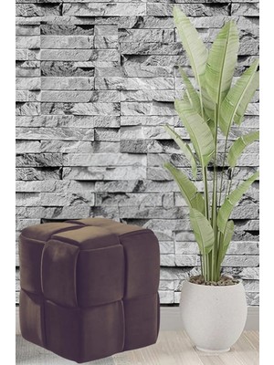 Most Spiral Kare Puf 08 Kahverengi Kadife Kumaş (Evinize Teslim)