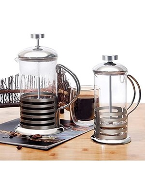 Paslanmaz Çelik Gövdeli French Press Kahve ve Çay Demleme Aparatı