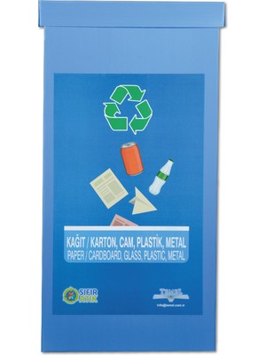 Temel Geri Dönüşüm Kutusu - Atık Kutusu Yıkanabilir Plastik 70 Litre İç ve Dış Mekan Kullanımı İçin