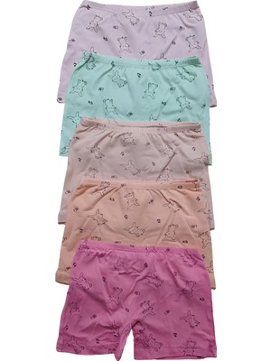 Kız Çocuk Baskılı Boxer 5'li 7514