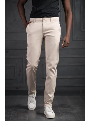 Slimfit Küçük Armürlü Yazlık Pamuklu Gabardin  Pantolon