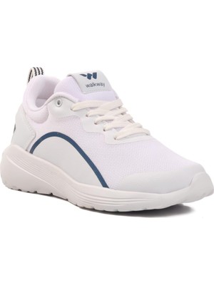 Beyaz-Lacivert Fileli Hafif  Spor Ayakkabı Dera 640 G
