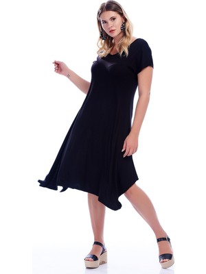 Şans Kadın Haki Sırt Detaylı Viskon Elbise 65N27308