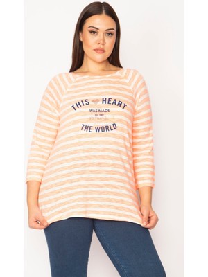 Şans Kadın Desenli Ön Baskılı Bluz 65N29537