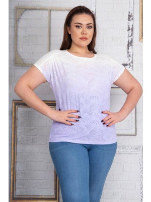 Şans Kadın Lila Düşük Kol Bluz 65N22744