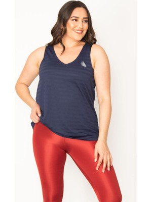 Kadın Lacivert Arka Robası Tül Spor Bluz