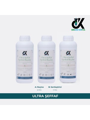 Erkon Kimya Ultra Şeffaf Hızlı Hobby Epoksi Reçine 3 kg İnce Döküm Kokusuz Ve Parlak