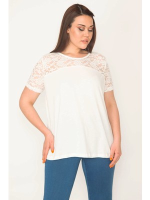 Şans KADIN KEMİK ROBA DANTELLİ BLUZ