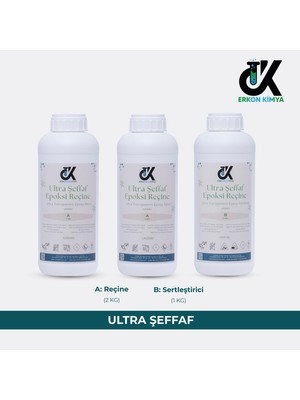 Erkon Kimya Ultra Şeffaf Hobi Epoksi 3 kg Parlak Yapılı Kokusuz İki Bileşenli Ürün
