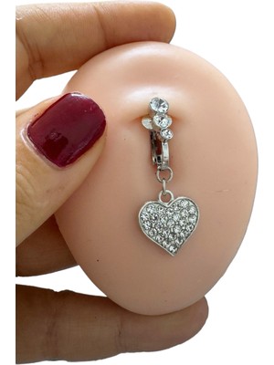 Deliksiz Fake  Klipsli Göbek Piercingi