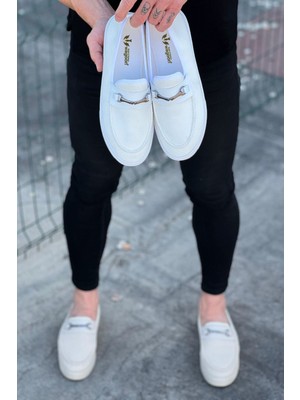 Wagoon WG060 Beyaz Triko Babet Erkek Casual Ayakkabı