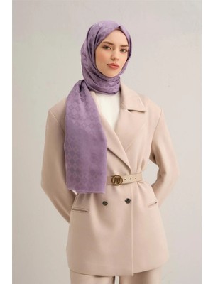 10071 Armine J Monogram Pamuk Ipek Şal