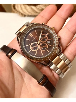 DiaL'x Fonksiyonlu&takvimli Erkek Kol SAAT+%100 Deri&çelik Bileklik