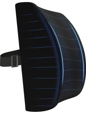Ortopedik Visko Bel ve Sırt Minderi Yastığı Destekleyici Minder Yastık, Figiza, Siyah, Standart