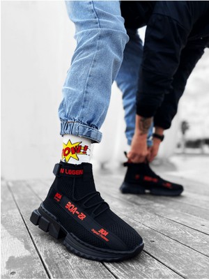 ZR-X700 Tarz Siyah Kırmızı Renk Spor Ayakkabı