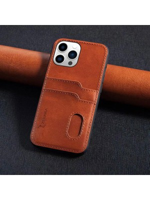 Apple iphone 15 Pro Uyumlu Zebana Kartlıklı Pu Deri Kılıf