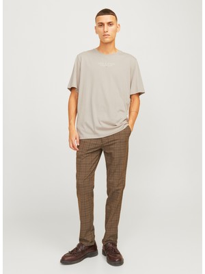 Jack & Jones Bisiklet Yaka Bej Erkek T-Shirt 12217167_JPRBLUARCHIE Ss Tee Crew N