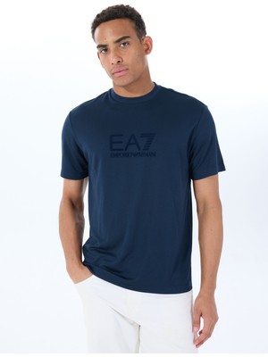 Ea7 Bisiklet Yaka Lacivert Erkek T-Shirt Traın Lux Tee