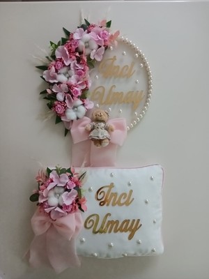 Moshi Design-Sareyastıklı Çocuk Odası Kapı Süsü Yastıklı