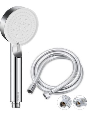 Turbo Yüksek Basınçlı Duş Seti - Su Tasarruflu Masaj Başlığı ve Pvc Banyo Hortumu ile (Renk Asortidir)