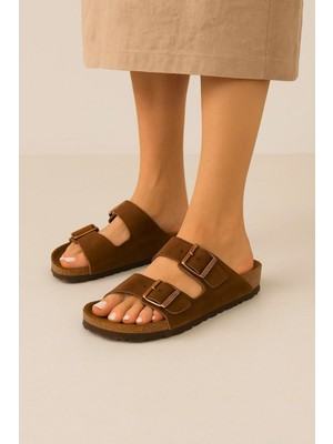 Birkenstocs Unisex Ortopedik Tabanlı Terlik Çift Bantlı Tokalı Günlük Rahat Ev & Dışarı Terliği