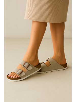 Birkenstocs Unisex Ortopedik Tabanlı Terlik Çift Bantlı Tokalı Günlük Rahat Ev & Dışarı Terliği