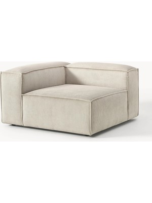 Most Mollis Köşe Modül Berjer Silinebilir Fitilli Kadife Kırık Beyaz Kumaş Yataş Sünger (Evinize Teslim)