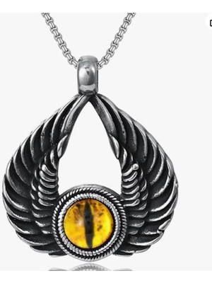 Voyageaccessory Paslanmaz Çelik Evil Eye Pentagram Kolye