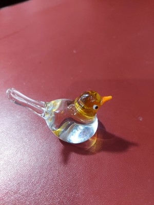 Minyatür Cam Kuş Dekoratif Heykelcik Mini Ev Bahçe Dekor El Yapım Gold Güzel Aksesuar 1 Adet